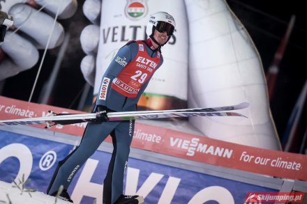 Piotr Żyła po skoku/fot. Tadeusz Mieczyński - skijumping.pl